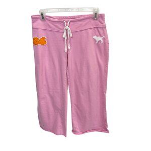 Victoria's Secret PINK Low Rise Cropped Capri Logo Sweatpants Y2K Preppy Size XS